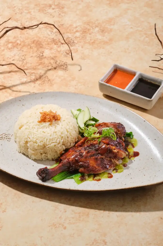 Bebek Panggang Asia with Nasi Hainan